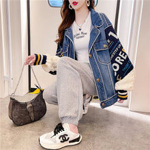 Load image into Gallery viewer, Yoshi Ming Sporty Jean Jacket with Sweater Sleeves
