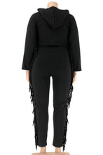 Load image into Gallery viewer, Plus Size Fringe Hoodie 2 Piece Set
