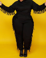 Load image into Gallery viewer, Plus Size Fringe Hoodie 2 Piece Set
