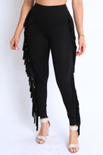Load image into Gallery viewer, Black Fringe Leggings
