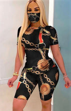 Load image into Gallery viewer, "The Goldie" Short Set With Mask
