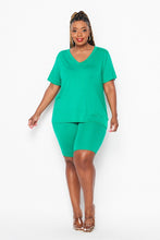 Load image into Gallery viewer, The Basic But Cute V-Neck Plus Short Set
