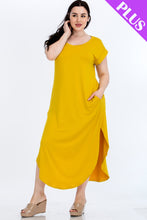 Load image into Gallery viewer, Cap Sleeve V Neck Plus Maxi Dress

