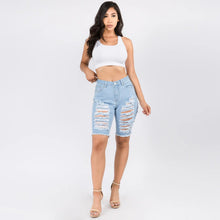 Load image into Gallery viewer, Distressed Denim Plus Shorts
