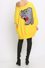 Load image into Gallery viewer, Yellow Tiger Oversized Sweatshirt

