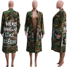 Load image into Gallery viewer, "The Sistah" Camo Long Jacket
